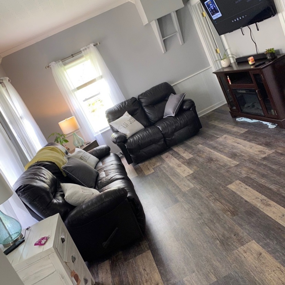 Reclining love seat & couch both genuine leather excellent condition deep brown.